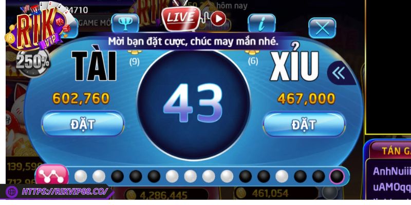 Thông tin về hướng dẫn chơi tài xỉu Rikvip